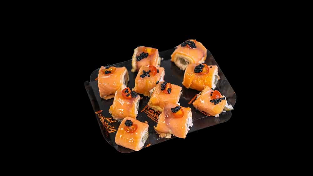 Canapé roll de salmón